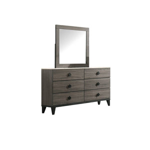 English Elm Modern Chest of Drawers with Faux Marble Top and Black Square Hardware - 4-Drawer Storage Accent Piece Gray,Grey 19 L x 34 W x 65 H B011P395427