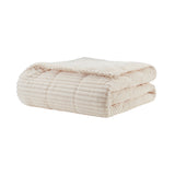 Madison Park Parker Casual Oversized Plush Down Alternative Filled Throw BASI50-0429 Ivory