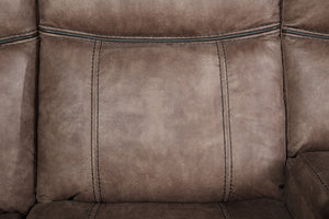 English Elm Dollum Two Tone Nubuck Manual Recliner Sectional Sofa with USB Port, Cupholder Console, Tufted Comfort Chocolate 69 L x 30 W x 26 H B2726S00125