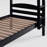 Twin Solid Wood Bunk Bed - Black B2STOTBL Walker Edison