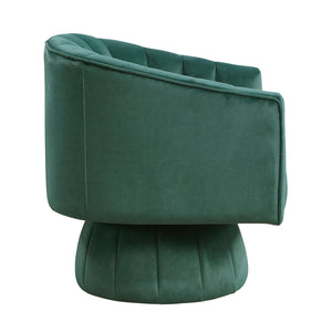 English Elm Dark Velvet Swivel Barrel Chair – Luxurious Green Velvet Accent, Channel Stitching, 360° Comfort & Support B011P329261
