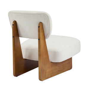 English Elm [set of 2] Beige Polyester Barrel Lounge Chairs with Black Wood Base for Living Room Beige+Natural N767P373046N