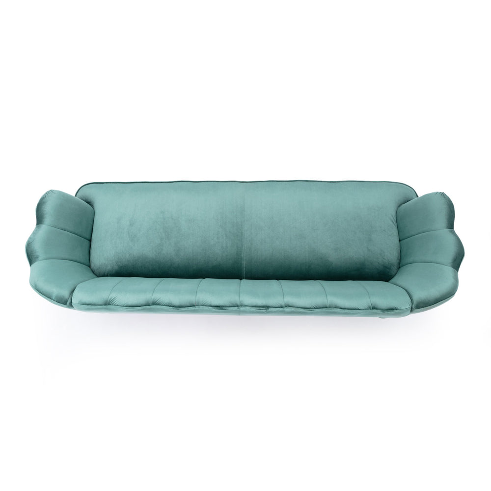 English Elm Christopher Knight Home® - 3 Seater Sofa In Luxurious Turquoise Velvet - Modern Glam Design With Gold Legs For Chic Living Spaces 70395.00ATURQ_70395.00BTURQ