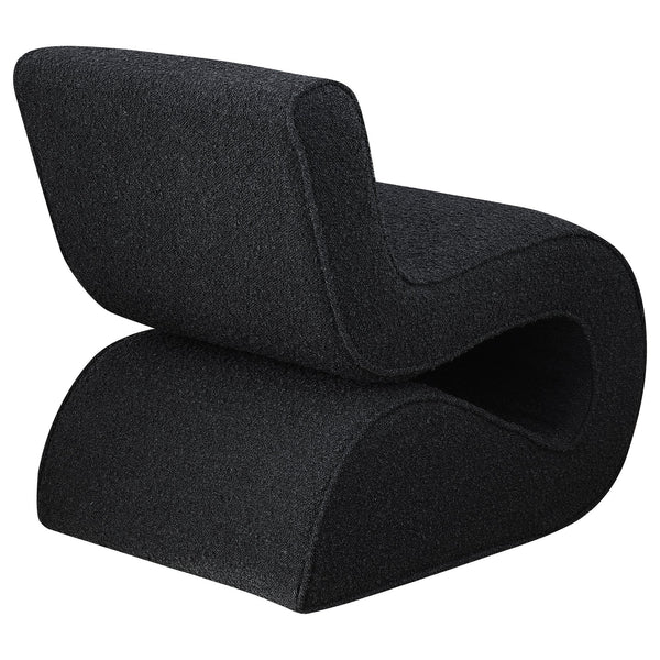 English Elm Austin Charcoal Bouclé Upholstered Armless Curved Chair — Sculptural Modern Accent Seat, Plush Comfort & Luxe Style (29.5"H) B062P299955