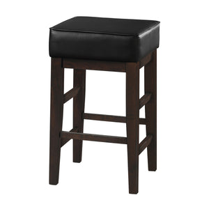English Elm Vin Espresso Wood Counter Stools with Faux Leather Seats and Ladder Back Set of 2 B056P416883
