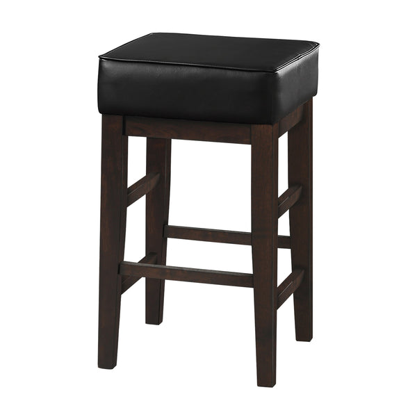 English Elm Vin Espresso Wood Counter Stools with Faux Leather Seats and Ladder Back Set of 2 B056P416883