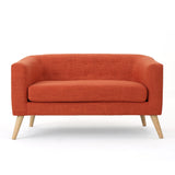 Christopher Knight Home® - Noble House - Bridie Muted Orange Fabric Mid Century Modern Loveseat