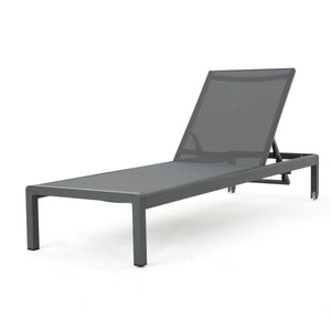 English Elm Christopher Knight Home® - Cape Coral Chaise Lounge - Adjustable Grey Pool Chair With Durable Frame & Water-Resistant Cushion 57592.00GRY