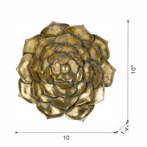 English Elm D10X1.4" Radiant Gold Succulent Wall Plaque - 3D Modern Décor For Stylish Homes & Offices W2078P223120