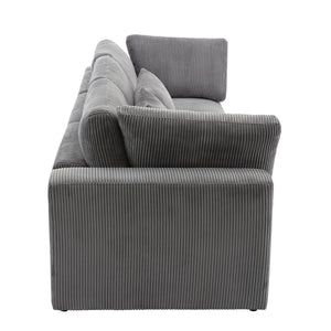 English Elm Sofa Corduroy Upholstered Living Room Couch with Spring Support and Wooden Frame WF532116AAE