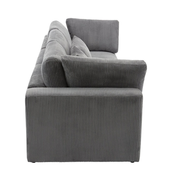 English Elm Sofa Corduroy Upholstered Living Room Couch with Spring Support and Wooden Frame WF532116AAE