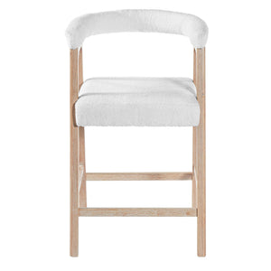 English Elm 24'' Upholstered Counter Stools with Arms Beige Set of 2 for Kitchen Island Natural N780P354192N