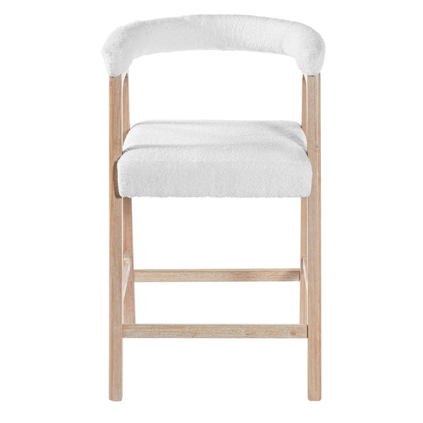 English Elm 24'' Upholstered Counter Stools with Arms Beige Set of 2 for Kitchen Island Natural N780P354192N