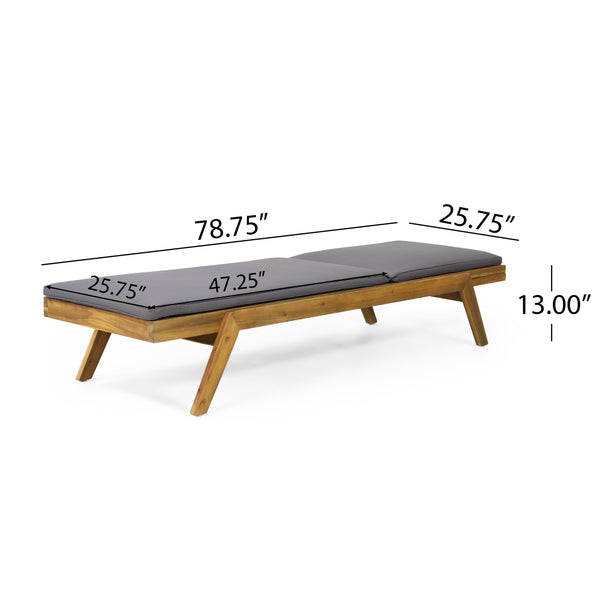 English Elm Christopher Knight Home® - Caily Chaise Lounge Set - Stylish Acacia Wood, Adjustable Recline, Water-Resistant Cushions For Outdoor Bliss 71346.00DGRY