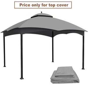 English Elm Replacement Canopy Top for 10x12 Gazebo with UV-Protective, Water-Repellent Polyester Fabric and Ventilation Grey W419P208851