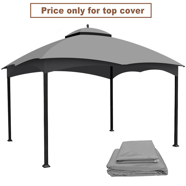 English Elm Replacement Canopy Top for 10x12 Gazebo with UV-Protective, Water-Repellent Polyester Fabric and Ventilation Grey W419P208851
