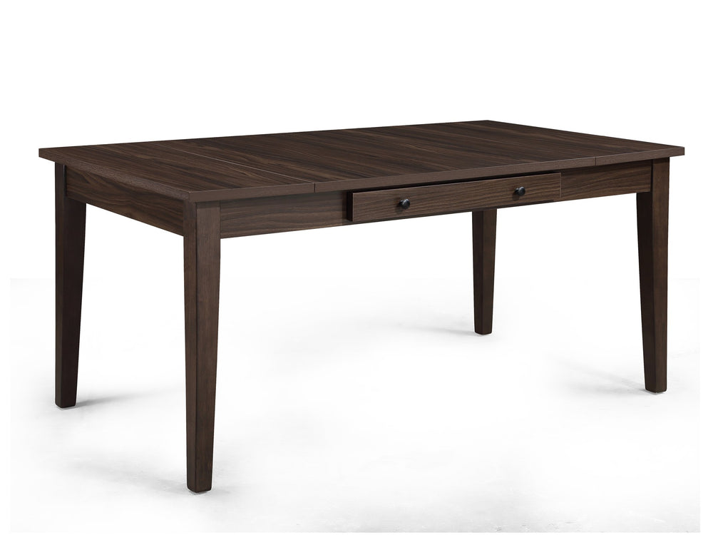 English Elm 7pc Rectangular Wood Dining Set with Hidden Storage Drawers and Upholstered Ladder Chairs B011S02301