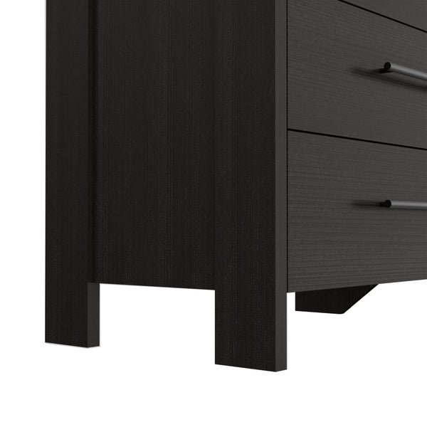 English Elm Paris Six Drawer Double Dresser Black Wengue Finish Mid-century Bedroom Storage B097S00241