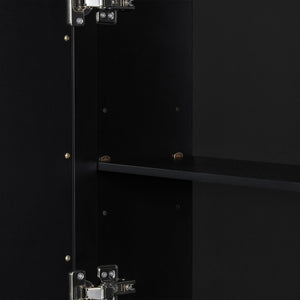 English Elm 36'' Mirror Cabinet with 3 Doors — Wall-Mounted Bathroom Storage Unit, MDF & Pine, Spacious Shelves Black N725P346902B