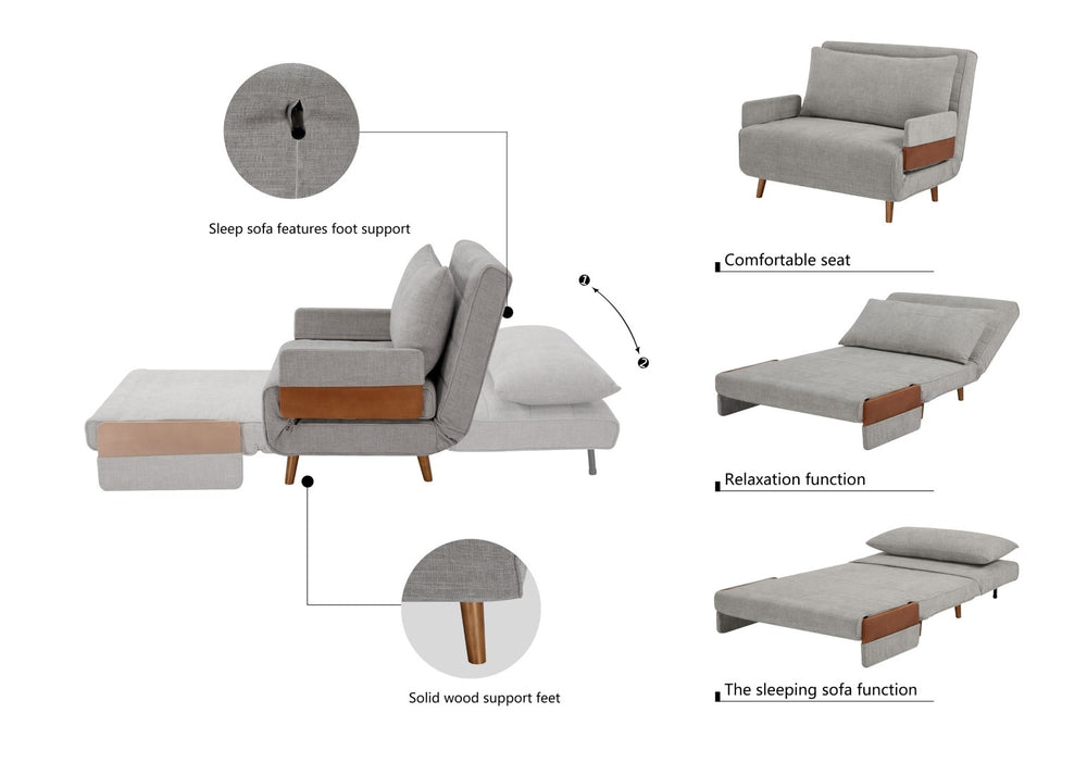 English Elm Sven Sofa Bed - Versatile 3-In-1 Convertible Chair, Luxurious Upholstered Sleeper For Small Spaces W3687P370958-GIGA
