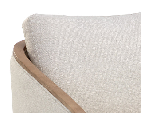 Sunpan Tasia Swivel Lounge Chair - Contemporary Design with Natural Birch Wood Frame for Stylish Comfort Effie Linen