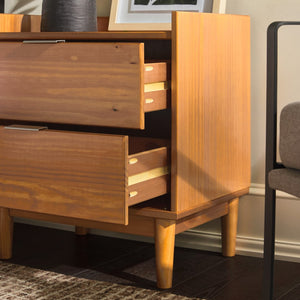 Lee Mid-Century Modern 2-Drawer Nightstand with Sleek Design and Spacious Storage for Every Space