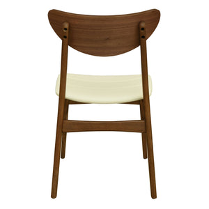 English Elm Christopher Knight Home® - DINING Chair Set of 2 Mid-Century Rubberwood Frame with PU Upholstery, Sleek Lightweight Design Beige N771P298839M