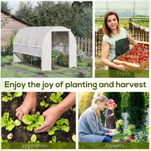 English Elm Outsunny Walk-in Tunnel Greenhouse Steel Frame Anti-tear Pe Cover Ventilated Garden W2225P217792
