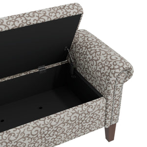 English Elm Conrad Storage Ottoman – Elegant Floral Upholstered Bench With Hidden Storage & Comfortable Seating B127P278179