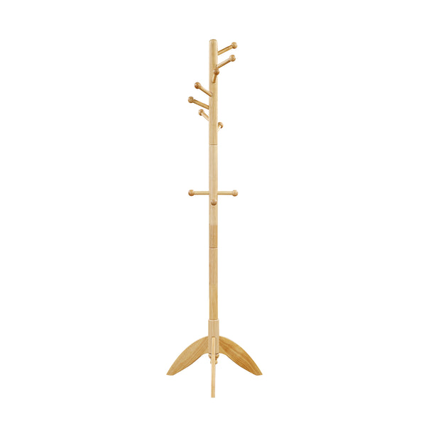 English Elm Natural Solid Wood Coat Rack 10-Hook 3-Tier Standing Hanger for Entryway Mudroom Scandinavian Style Natural 23.75 L x 4.75 W x 6.75 H B011P361959