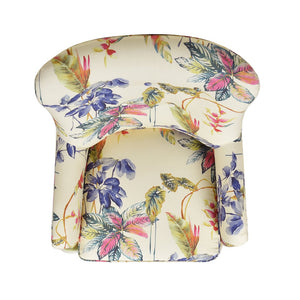 English Elm Jennifer Taylor Home - Paradise Upholstered Arm Chair - Elegant Off-White Floral Cotton Accent For Living Rooms & Bedrooms B2719P238243