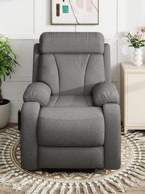 English Elm Power Lift Recliner For Seniors – Compact Electric Chair In Dark Gray Snowflake Velvet, Remote Control W1028S00052-GIGA