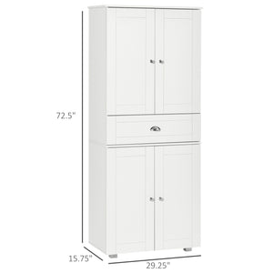 English Elm Homcom 72" Stylish Freestanding Kitchen Pantry Cabinet With Adjustable Shelves & Elegant Design W2225S00063