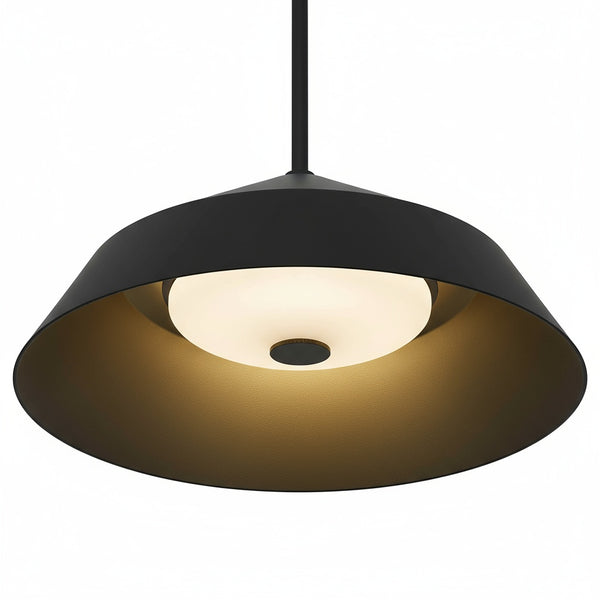 English Elm 14 Inch Matte Black Integrated Led Pendant Dimmable Etched Glass Kitchen Fixture B370P399324