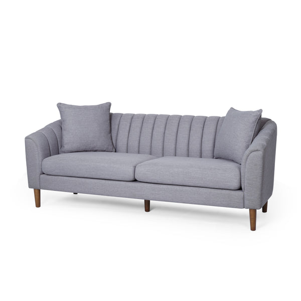 English Elm Christopher Knight Home® - 3-Seater Sofa - Elegant Grey Upholstered Comfort With Accent Pillows For Modern Living Spaces 66957.00AGRY_66957.00BGRY