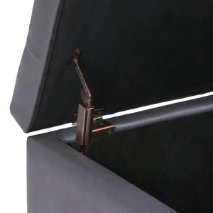 English Elm Cosmopolitan Storage Ottoman In Stone Grey - Stylish, Versatile Seating & Hidden Storage Solution B136P159772