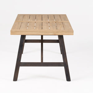 English Elm Bettina Solid Acacia Outdoor Dining Table with Slat Top Oil Finish Patio Deck 56701.00