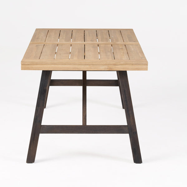 English Elm Bettina Solid Acacia Outdoor Dining Table with Slat Top Oil Finish Patio Deck 56701.00