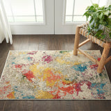 Nourison Celestial CES12 Machine Made Power-loomed Borderless Design Indoor Only Modern & Contemporary  Rug Ivory,Multicolor, Multicolor 100% Polypropylene 99446482792