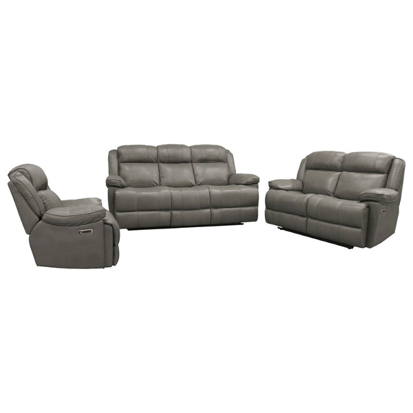 Parker House Parker Living Eclipse - Florence Heron Power Reclining Sofa Loveseat and Recliner Florence Heron Top Grain Leather with Match (X) MECL-321PH-FHE