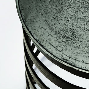 Bernhardt Bernhardt Apsley Sculptural Round Chairside Table — Textured Black Nickel Accent, Compact 16" X16" X20" 375161