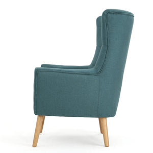 English Elm Club Chair Tufted Back Rubberwood Legs Mid-century Modern Accent Seat for Living Rooms 60751.00DTE
