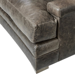 Bernhardt Bernhardt Burnham Leather Sofa With Tailored Stitching, Deep Seats, Box-Stitched Backs & Pillows 7207LO