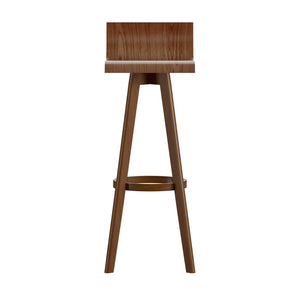 Homelegance By Top-Line Dylan Mid-Century Modern Swivel Wood Stool (Set of 2) Walnut Wood