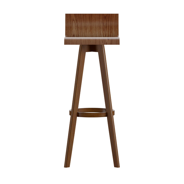 Homelegance By Top-Line Dylan Mid-Century Modern Swivel Wood Stool (Set of 2) Walnut Wood