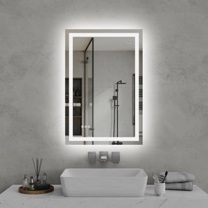 English Elm 24"*36"LED Modern LED Vanity Mirror with Front & Back Glow, Touch Dimmer, 3-Temp CRI90+, IP44 Fog-Resist T3177P320623