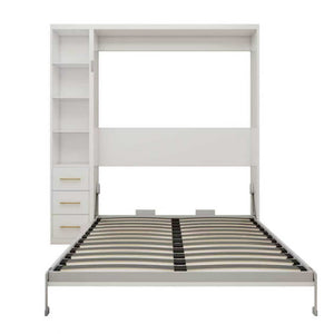 English Elm Diy Queen Murphy Bed with Integrated Workspace Desk for Studio and Home Office W5290S00005