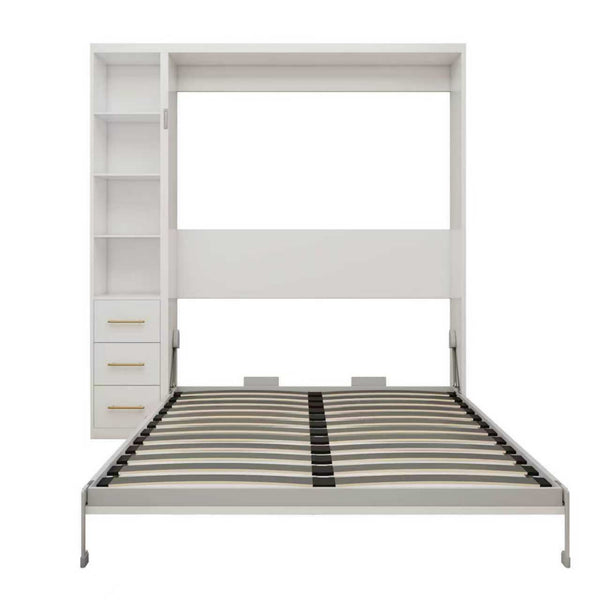 English Elm Diy Queen Murphy Bed with Integrated Workspace Desk for Studio and Home Office W5290S00005