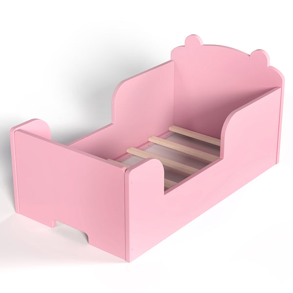 English Elm Toddler Bear Shaped Pine Floor Bed Low Profile Frame Safe Rounded Edges Kids Room W1580P373260