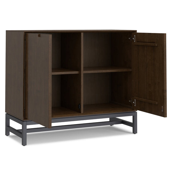 English Elm Banting Solid Wood Two Door Buffet with Metal Base for Dining or Entryway B136P439023